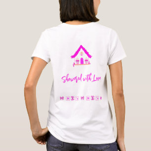Overladen met Love Pink huis baby shower T-shirt