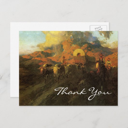Overland Trail van Frank Tenney Johnson, Dank u Briefkaart (Voorkant / Achterkant)