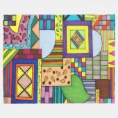 Overlapped Blocks Fleece Deken (Voorkant (Horizontaal))