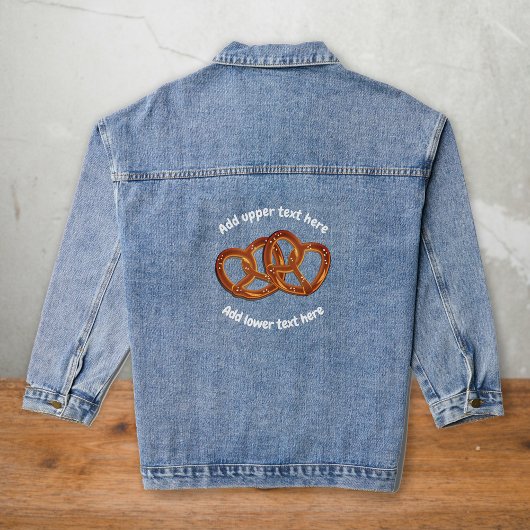 Overlapped Bread Pretzel Knots - eigen gebogen tek Denim Jacket