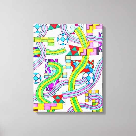 Overlapped with Curves Canvas Afdruk (Voorkant)