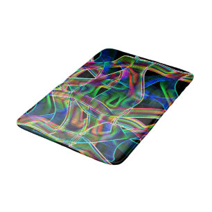 Overlappende bandachtige krommen, neonkleurige ver badmat