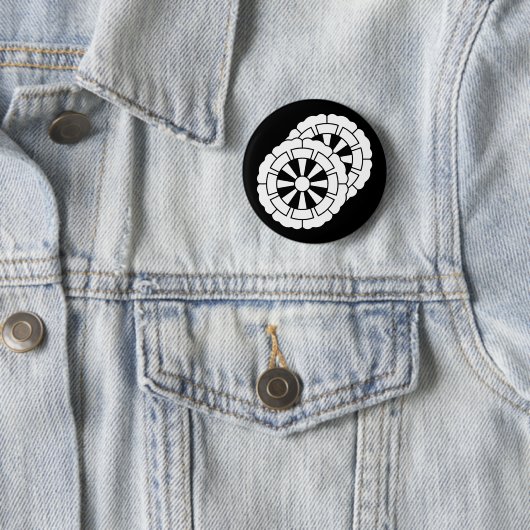 Overlappende bloemvormige Genji-karren Ronde Button 5,7 Cm