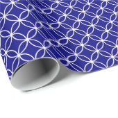Overlappende cirkels voor Navy & White Geometric D Cadeaupapier (Rol Hoek)