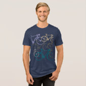 Overlappende fietsen Tri-Blend shirt (Voorkant volledig)