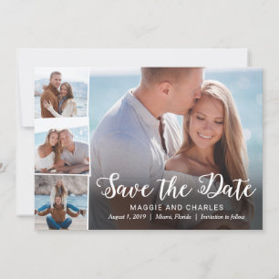 Overlappende foto's opslaan de datumkaart save the date
