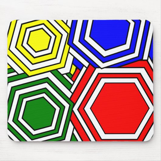 Overlappende hexagons muismat (Voorkant)