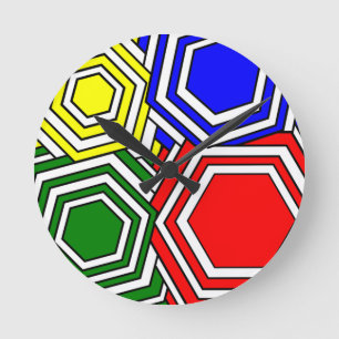 Overlappende hexagons ronde klok
