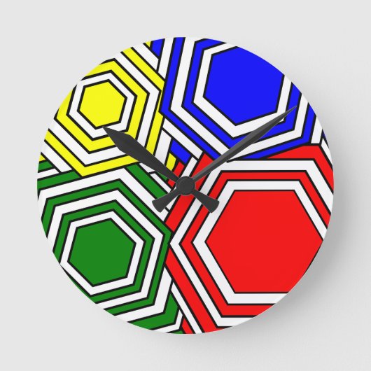Overlappende hexagons ronde klok (Voorkant)