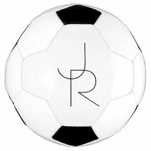 Overlappende Initialen Zwart wit Voetbal