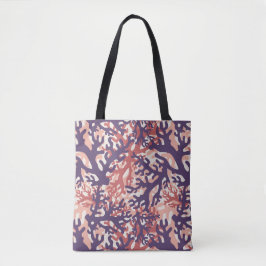 Overlappende koralen Paars Rood Peach Tote Bag