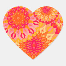 Overlappende Mandala Oranje Roze Geel