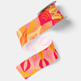 Overlappende Mandala Oranje Roze Geel Lint