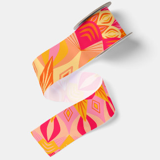Overlappende Mandala Oranje Roze Geel Lint