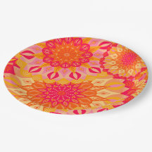 Overlappende Mandala Oranje Roze Geel