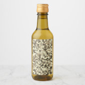 Overlappende mini-kwadraten in tonen beige tot bru wijn etiket (Voorkant)