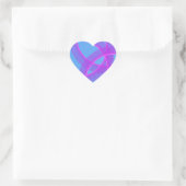 overlappende paarse ring in blauwe kleur achtergro hart sticker (Tas)