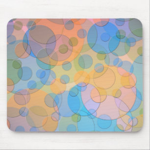Overlappende Pastelcirkels Modern Design Muismat