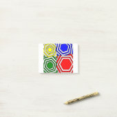 Overlappende zeshoeken  post-it® notes (Op bureau)