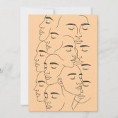 Overlapping Faces Print, Minimalist Line Art, Face Kaart (Voorkant)