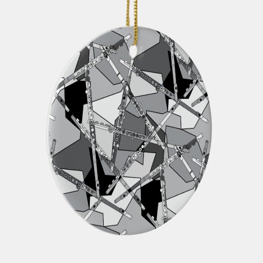 Overlapping Flutes Keramisch Ornament (Rechts)