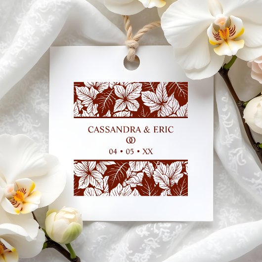 Overlapping Leaves Pattern Elegant Nature Wedding Rubberstempel