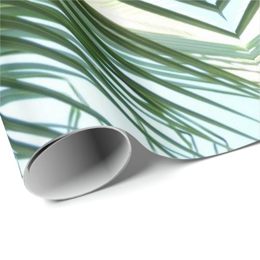 Overlapping Palm Fronds Tropical Green Abstract Cadeaupapier (Rol Hoek)