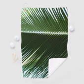 Overlapping Palm Fronds Tropical Green Abstract Golfhanddoek (Insitu)