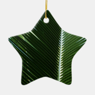 Overlapping Palm Fronds Tropical Green Abstract Keramisch Ornament