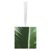Overlapping Palm Fronds Tropical Green Abstract Kubus Ornament (Rechts)