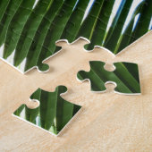 Overlapping Palm Fronds Tropical Green Abstract Legpuzzel (Zijkant)
