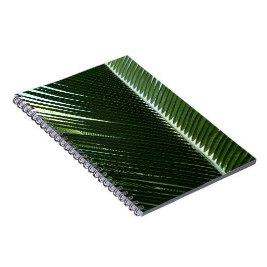 Overlapping Palm Fronds Tropical Green Abstract Notitieboek (Rechterzijde)