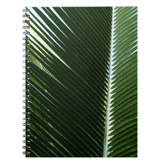 Overlapping Palm Fronds Tropical Green Abstract Notitieboek (Voorkant)