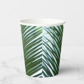 Overlapping Palm Fronds Tropical Green Abstract Papieren Bekers (Rechts)