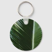 Overlapping Palm Fronds Tropical Green Abstract Sleutelhanger (Voorkant)