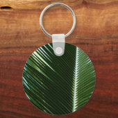 Overlapping Palm Fronds Tropical Green Abstract Sleutelhanger (Voorkant)