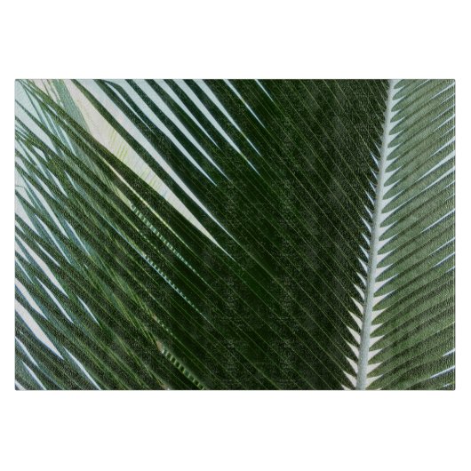 Overlapping Palm Fronds Tropical Green Abstract Snijplank (Voorkant)