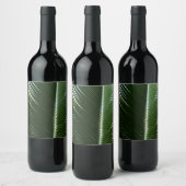 Overlapping Palm Fronds Tropical Green Abstract Wijn Etiket (Flessen)