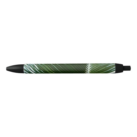 Overlapping Palm Fronds Tropical Green Abstract Zwarte Inkt Pen (Voorkant)