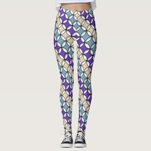 Overlapping Pastel Toned Circles Leggings (Devant)
