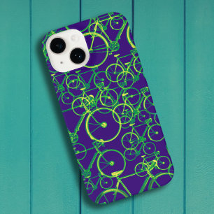 Overlapte fietsen op blauw iPhone 14 hoesje