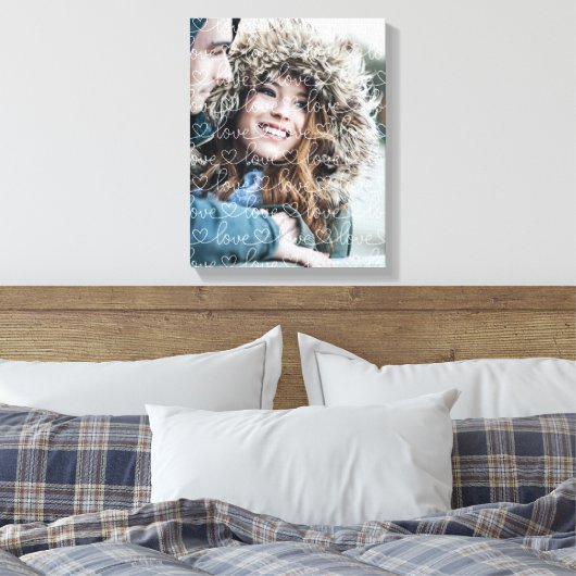 Overlay-foto van Love Pattern Canvas Afdruk (Insitu (Slaapkamer))