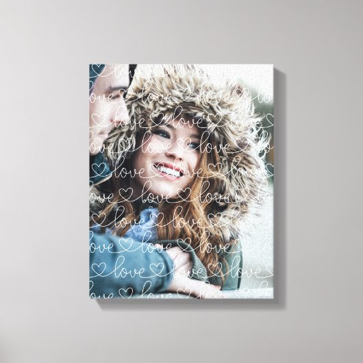 Overlay-foto van Love Pattern Canvas Afdruk (Voorkant)