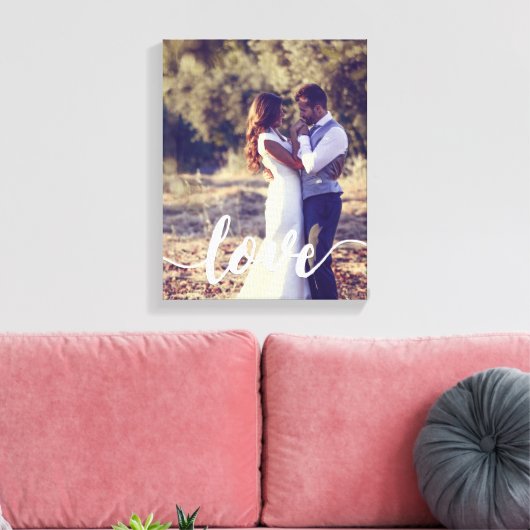 Overlay-foto van Love Script Canvas Afdruk (Insitu (Woonkamer))