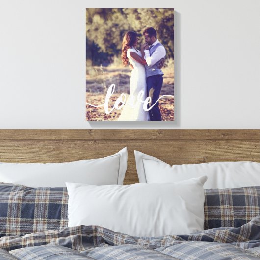 Overlay-foto van Love Script Canvas Afdruk (Insitu (Slaapkamer))