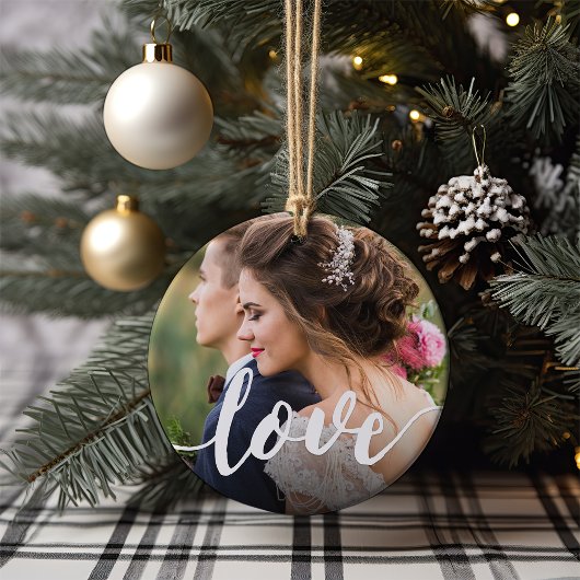 Overlay-foto van Love Script Keramisch Ornament