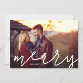Overlay van de Foto Merry Script Feestdagenkaart (Voorkant)