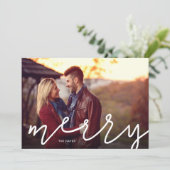 Overlay van de Foto Merry Script Feestdagenkaart (Staand voorkant)