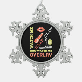 Overlay voor nagelkunstenaar bekijken tin sneeuwvlok ornament