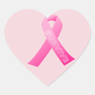 Overleef Roze Lint Hart Sticker